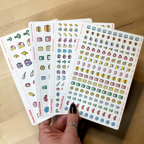 Fanning out showing mini and sample sizes of all types